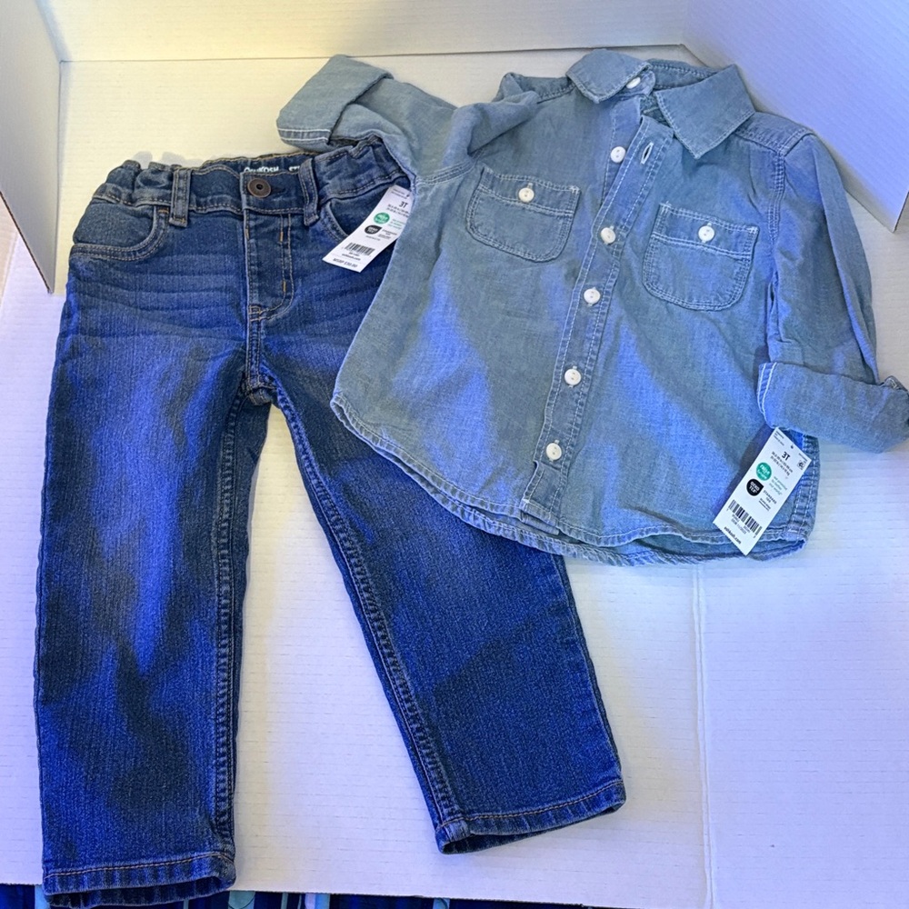 OshKosh B'gosh Blue Denim Shirt and Jeans Set